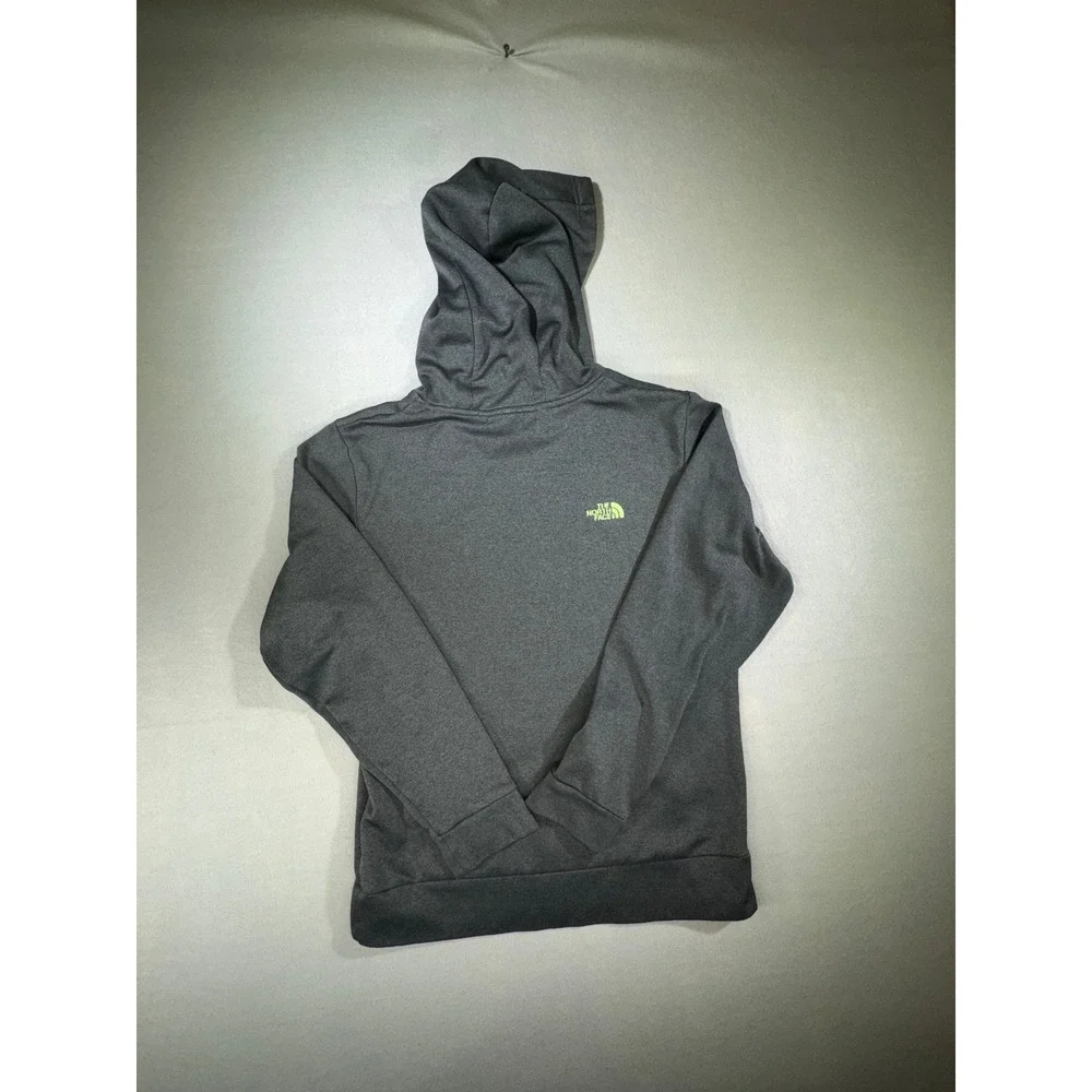 The North Face Men's Small Gray Green Pullover Performance Hoodie Sweatshirt